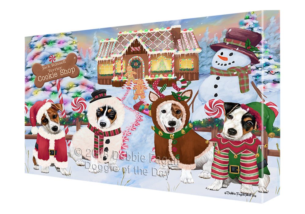 Holiday Gingerbread Cookie Shop Jack Russell Terriers Dog Canvas Print Wall Art Décor CVS129896