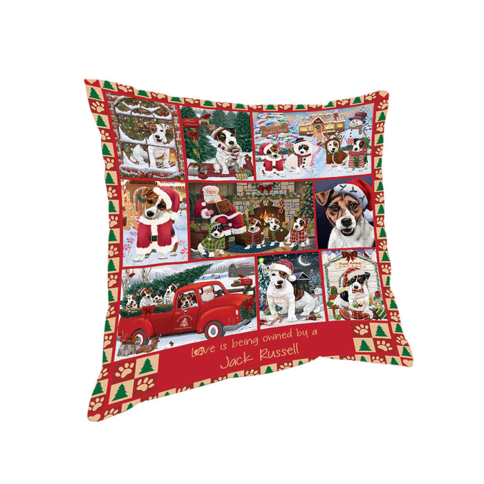 Love is Being Owned Christmas Jack Russell Terrier Dogs Pillow PIL85792