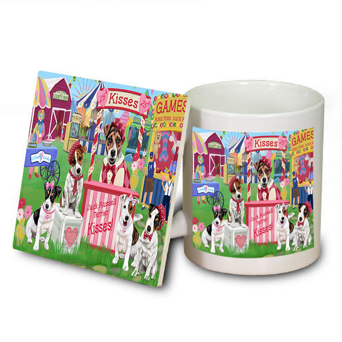 Carnival Kissing Booth Jack Russell Terriers Dog Mug and Coaster Set MUC55894