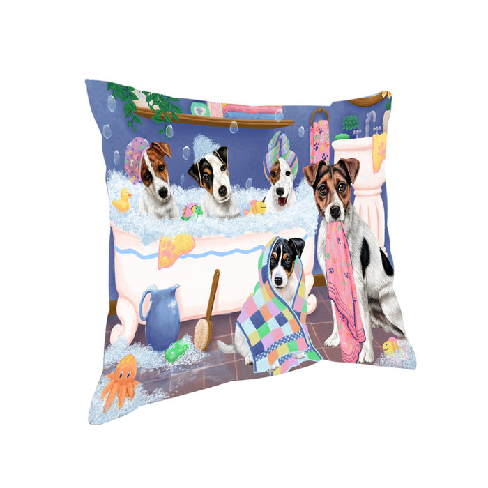 Rub A Dub Dogs In A Tub Jack Russell Terriers Dog Pillow PIL81480