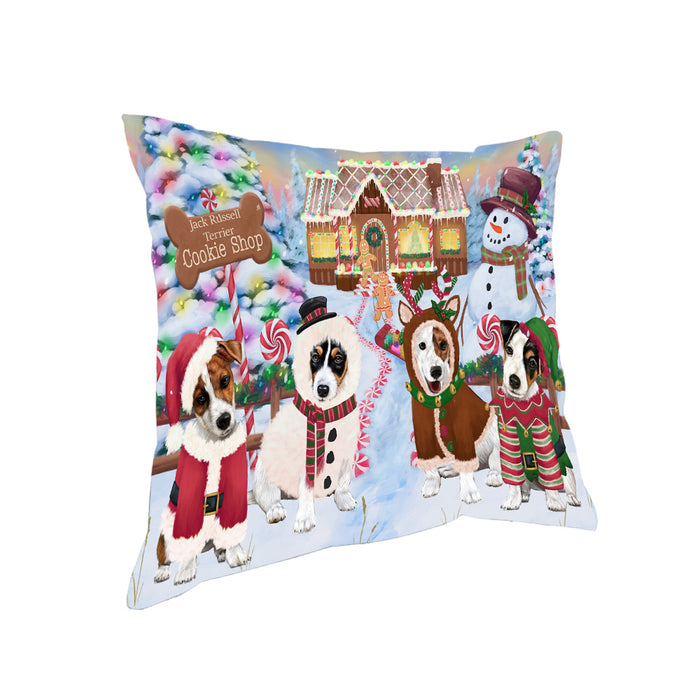Holiday Gingerbread Cookie Shop Jack Russell Terriers Dog Pillow PIL79924