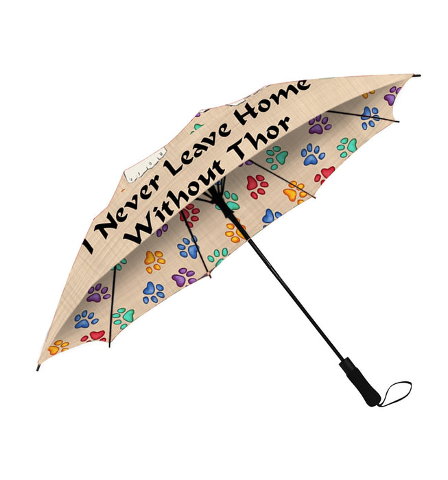 Custom Pet Name Personalized I never Leave Home Jack Russell Terrier Dog Semi-Automatic Foldable Umbrella