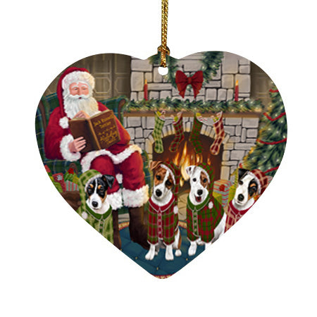 Christmas Cozy Holiday Tails Jack Russell Terriers Dog Heart Christmas Ornament HPOR55488