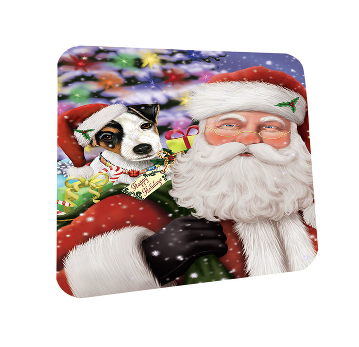 Santa Carrying Jack Russell Terrier Dog and Christmas Presents Coasters Set of 4 CST53952