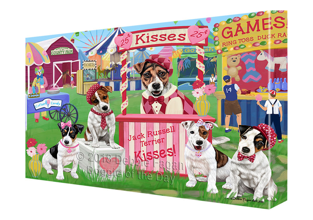 Carnival Kissing Booth Jack Russell Terriers Dog Canvas Print Wall Art Décor CVS125342