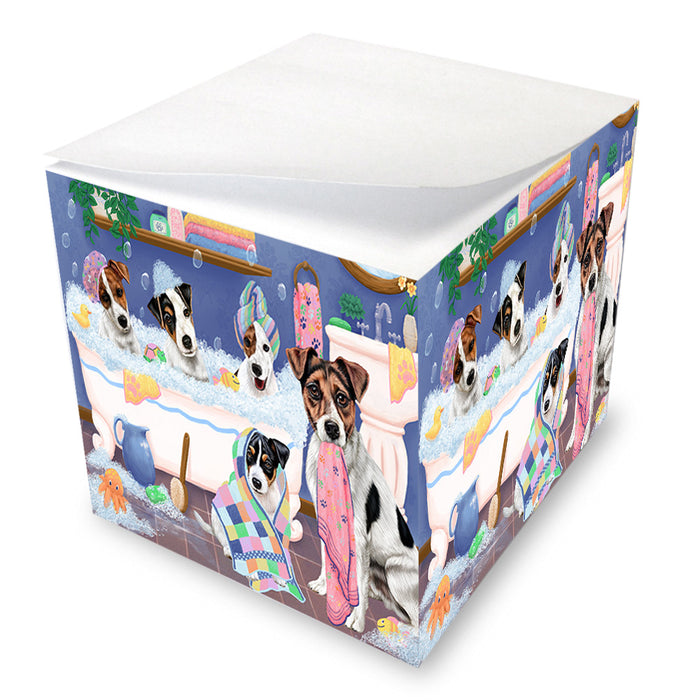 Rub A Dub Dogs In A Tub Jack Russell Terriers Dog Note Cube NOC54869