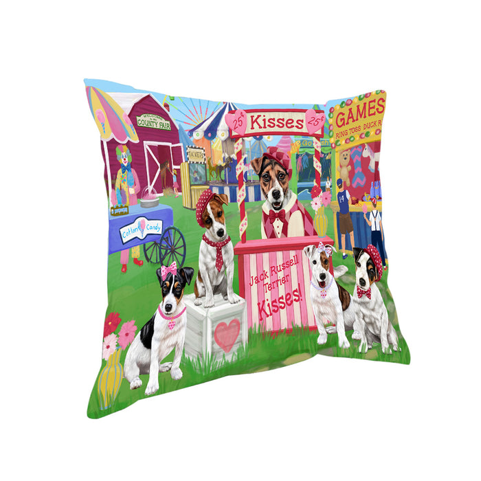 Carnival Kissing Booth Jack Russell Terriers Dog Pillow PIL77900