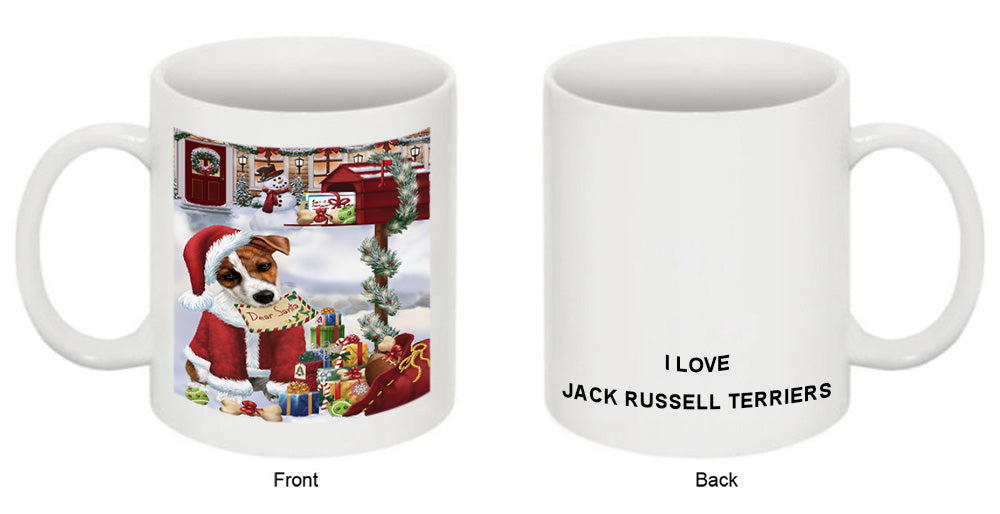 Jack Russell Terrier Dog Dear Santa Letter Christmas Holiday Mailbox Coffee Mug MUG49303