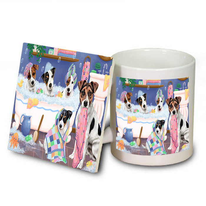 Rub A Dub Dogs In A Tub Jack Russell Terriers Dog Mug and Coaster Set MUC56789