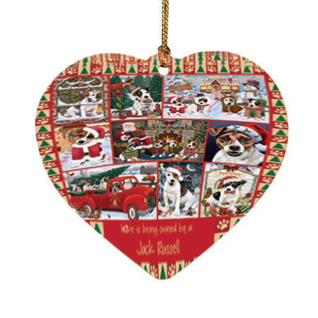 Love is Being Owned Christmas Jack Russell Terrier Dogs Heart Christmas Ornament HPOR57860