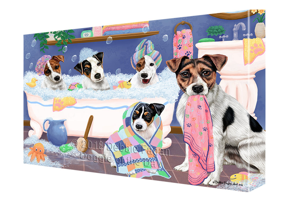 Rub A Dub Dogs In A Tub Jack Russell Terriers Dog Canvas Print Wall Art Décor CVS133397