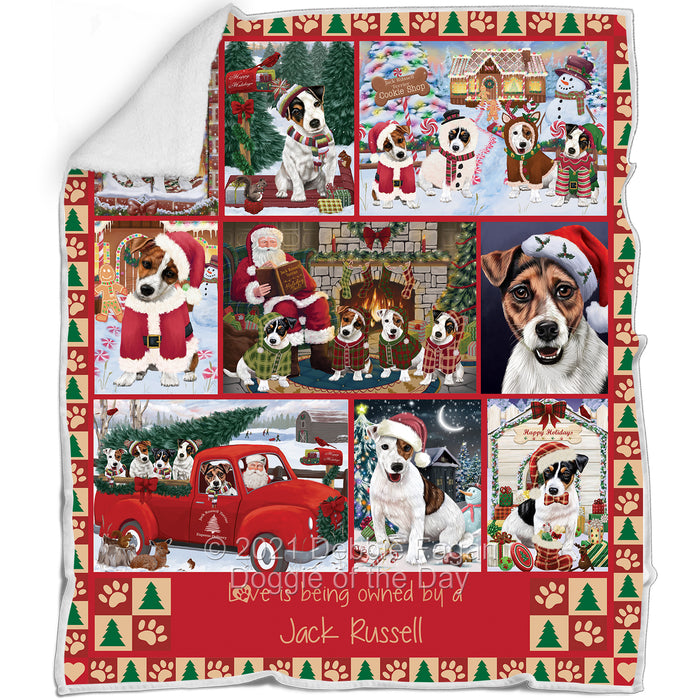 Love is Being Owned Christmas Jack Russell Terrier Dogs Blanket BLNKT143476