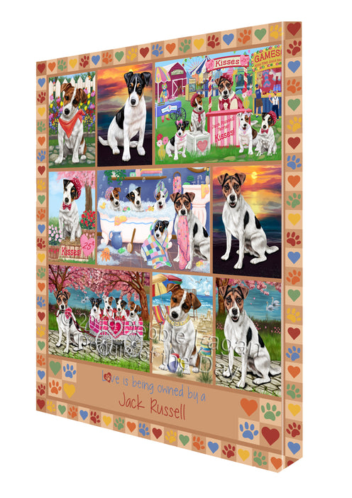 Love is Being Owned Jack Russell Dog Beige Canvas Print Wall Art Décor CVS138158