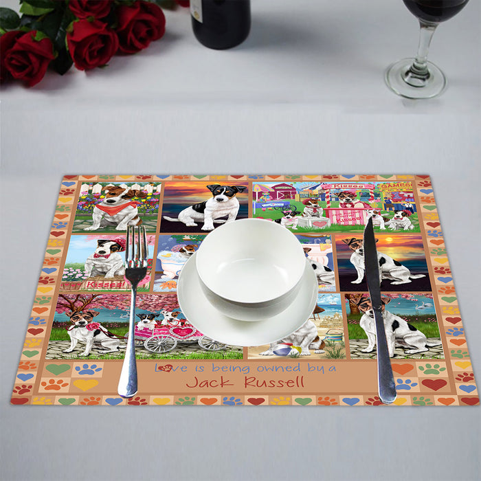 Love is Being Owned Jack Russell Dog Beige Placemat