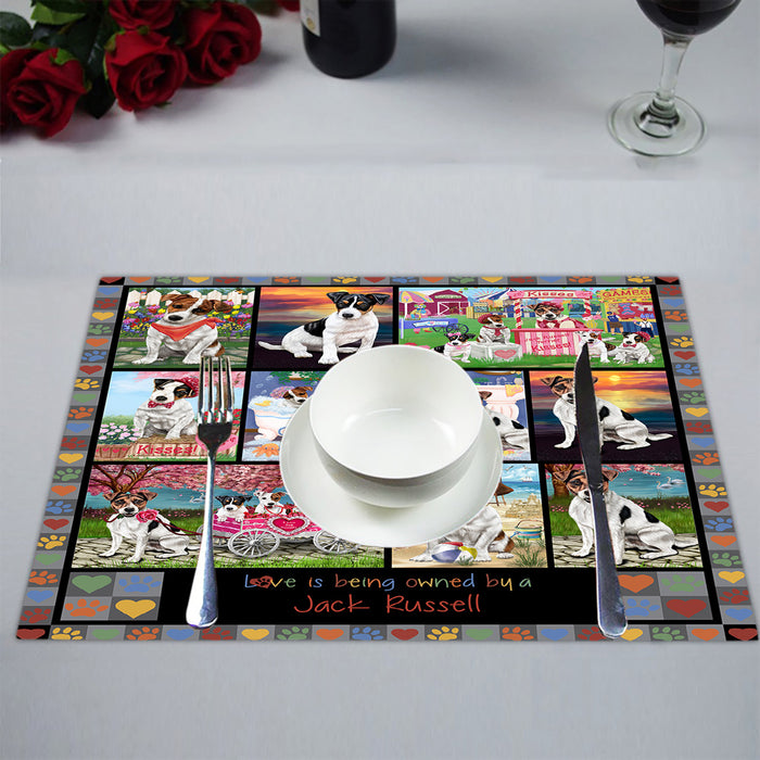 Love is Being Owned Jack Russell Dog Grey Placemat