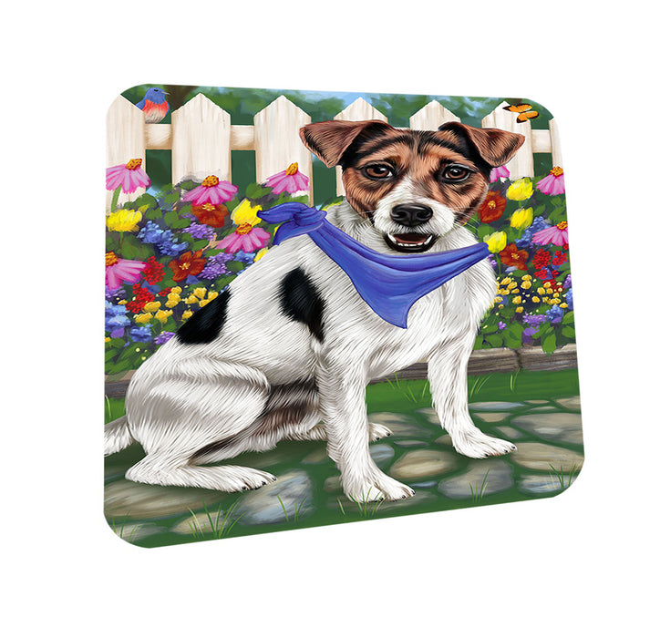Spring Floral Jack Russell Dog Coasters Set of 4 CST49854