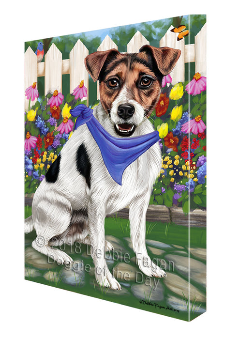 Spring Floral Jack Russell Dog Canvas Wall Art CVS64807