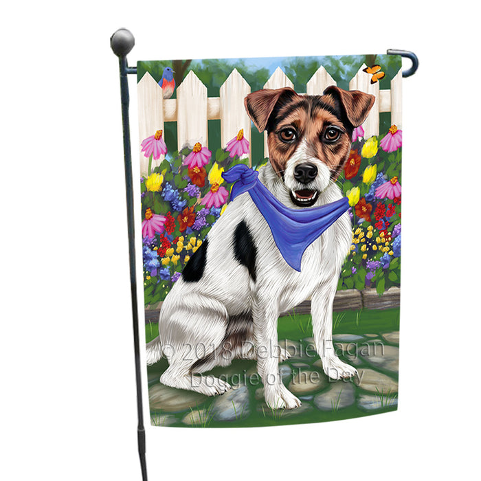 Spring Floral Jack Russell Dog Garden Flag GFLG49724