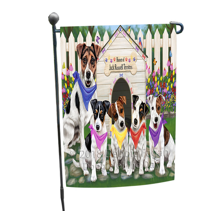 Spring Dog House Jack Russells Dog Garden Flag GFLG49725