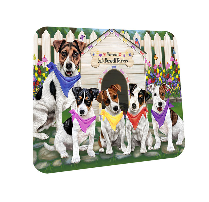 Spring Dog House Jack Russells Dog Coasters Set of 4 CST49855