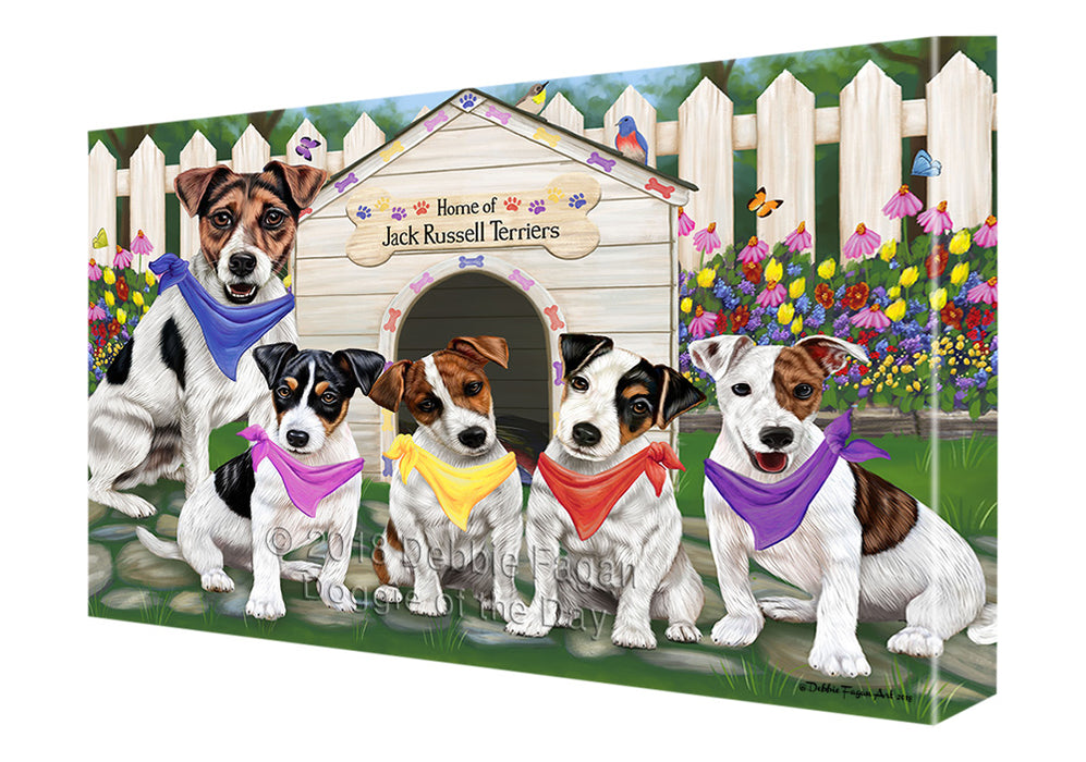 Spring Dog House Jack Russells Dog Canvas Wall Art CVS64816