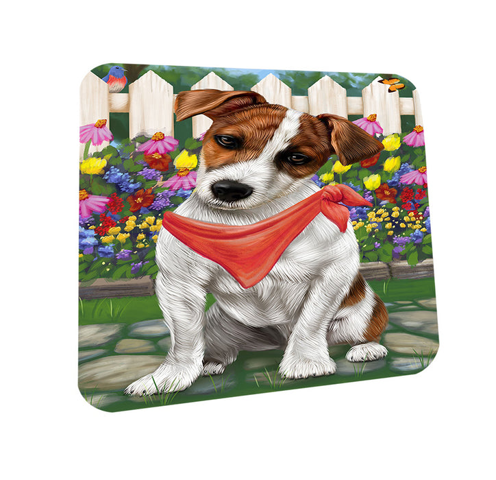 Spring Floral Jack Russell Dog Coasters Set of 4 CST49856