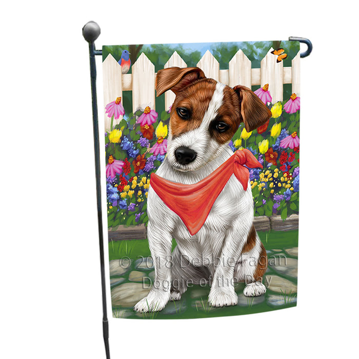 Spring Floral Jack Russell Dog Garden Flag GFLG49726