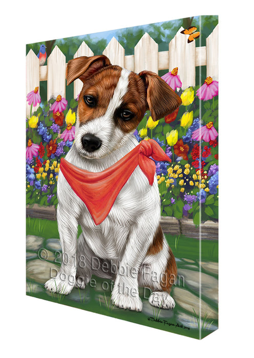 Spring Floral Jack Russell Dog Canvas Wall Art CVS64825