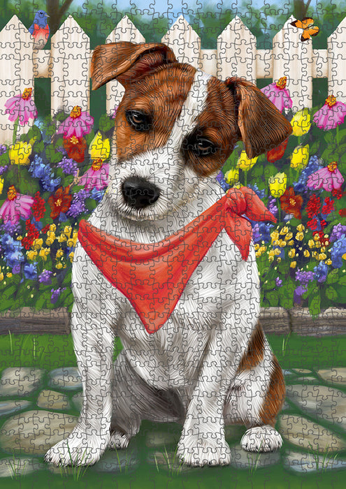 Spring Floral Jack Russell Dog Puzzle with Photo Tin PUZL53397