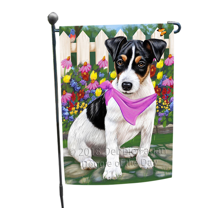 Spring Floral Jack Russell Dog Garden Flag GFLG49727