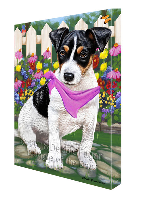 Spring Floral Jack Russell Dog Canvas Wall Art CVS64834