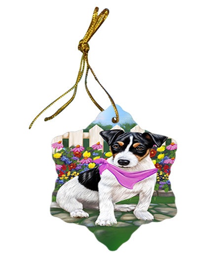 Spring Floral Jack Russell Dog Star Porcelain Ornament SPOR49890