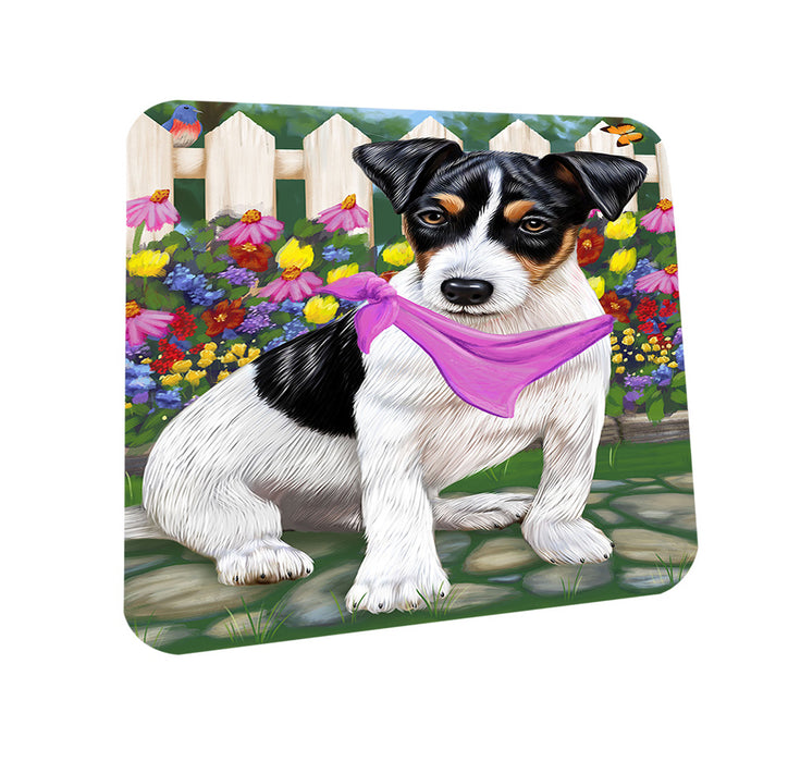 Spring Floral Jack Russell Dog Coasters Set of 4 CST49857