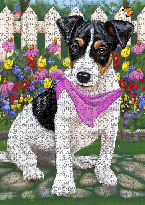 Spring Floral Jack Russell Dog Puzzle with Photo Tin PUZL53400