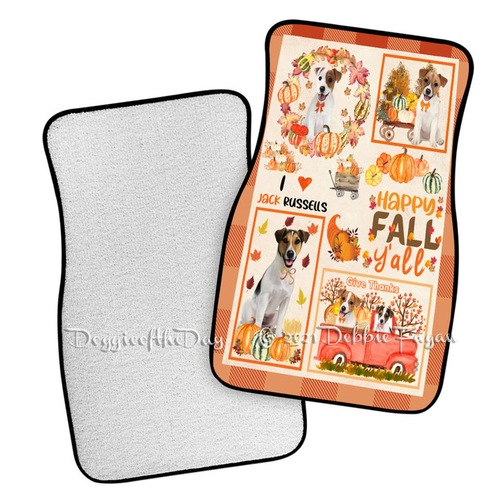 Happy Fall Y'all Pumpkin Jack Russell Dogs Polyester Anti-Slip Vehicle Carpet Car Floor Mats CFM49225