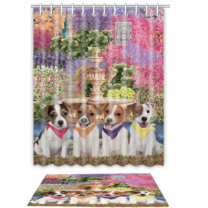 Jack Russell Shower Curtain & Bath Mat Set - Explore a Variety of Custom Designs - Personalized Curtains with hooks and Rug for Bathroom Decor - Dog Gift for Pet Lovers