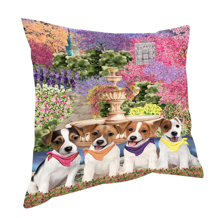 Jack Russell Throw Pillow, Explore a Variety of Custom Designs, Personalized, Cushion for Sofa Couch Bed Pillows, Pet Gift for Dog Lovers