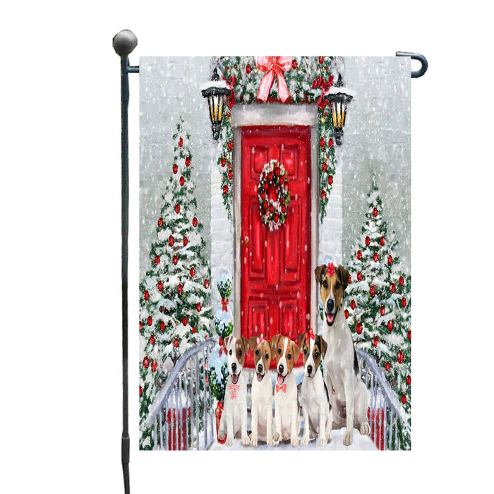 Christmas Holiday Welcome Jack Russell Dogs Garden Flags- Outdoor Double Sided Garden Yard Porch Lawn Spring Decorative Vertical Home Flags 12 1/2"w x 18"h