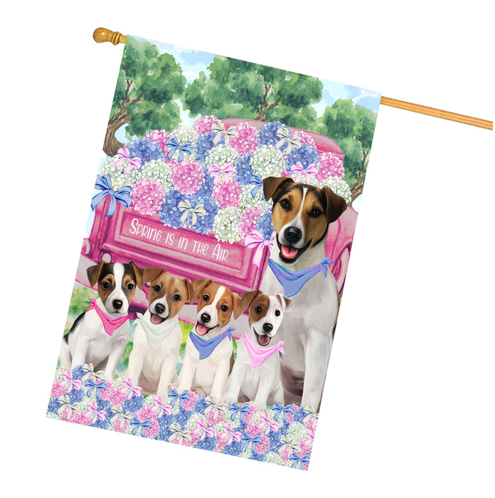Jack Russell Dogs House Flag: Explore a Variety of Personalized Designs, Double-Sided, Weather Resistant, Custom, Home Outside Yard Decor for Dog and Pet Lovers