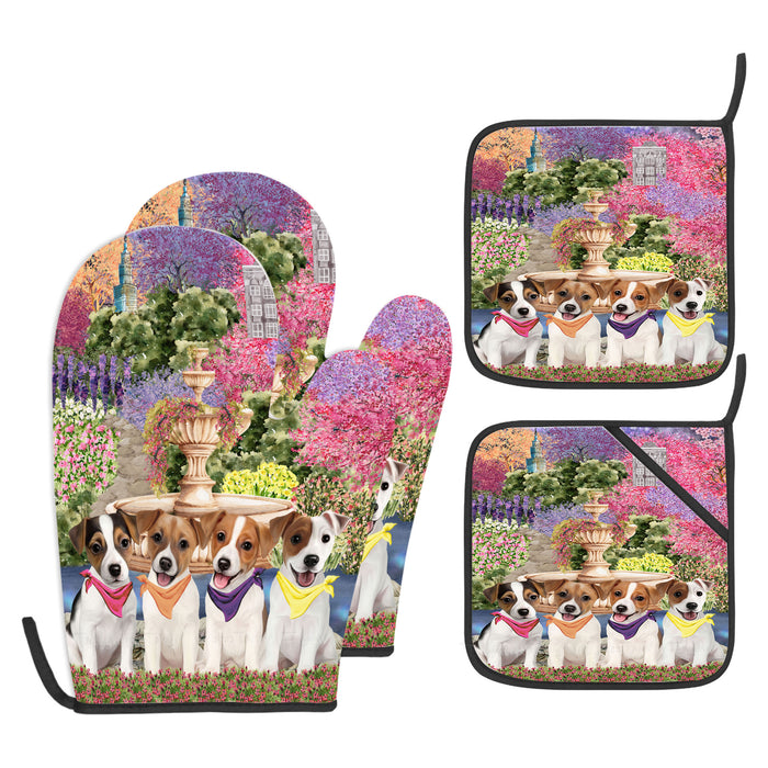 Jack Russell Oven Mitts and Pot Holder Set, Kitchen Gloves for Cooking with Potholders, Explore a Variety of Custom Designs, Personalized, Pet & Dog Gifts
