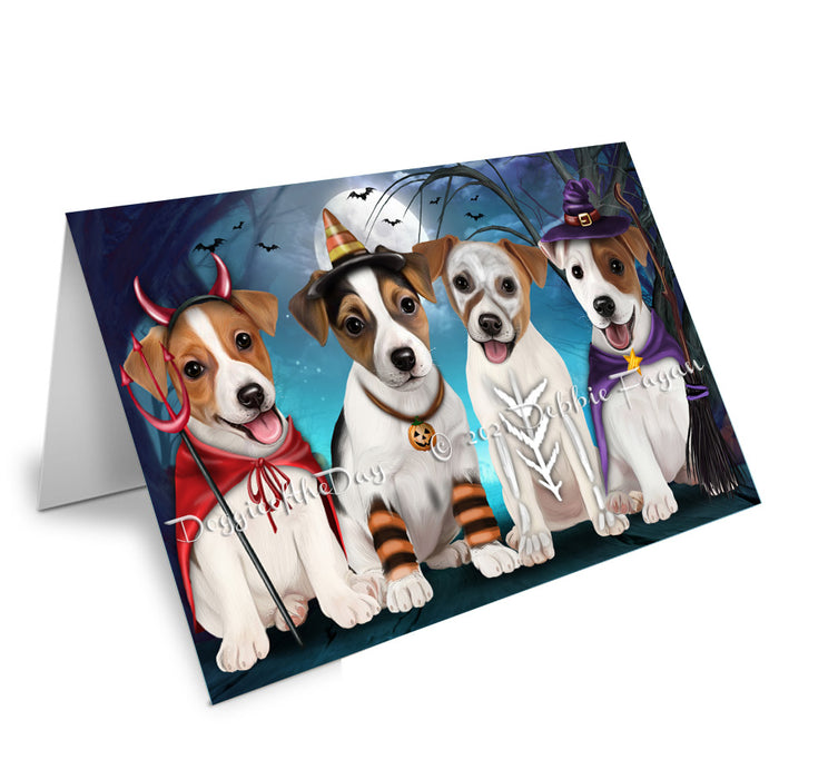 Happy Halloween Trick or Treat Jack Russell Dogs Handmade Artwork Assorted Pets Greeting Cards and Note Cards with Envelopes for All Occasions and Holiday Seasons GCD76766