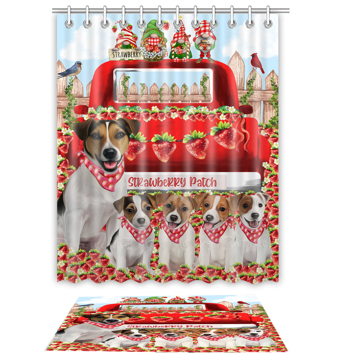 Jack Russell Shower Curtain with Bath Mat Combo: Curtains with hooks and Rug Set Bathroom Decor, Custom, Explore a Variety of Designs, Personalized, Pet Gift for Dog Lovers