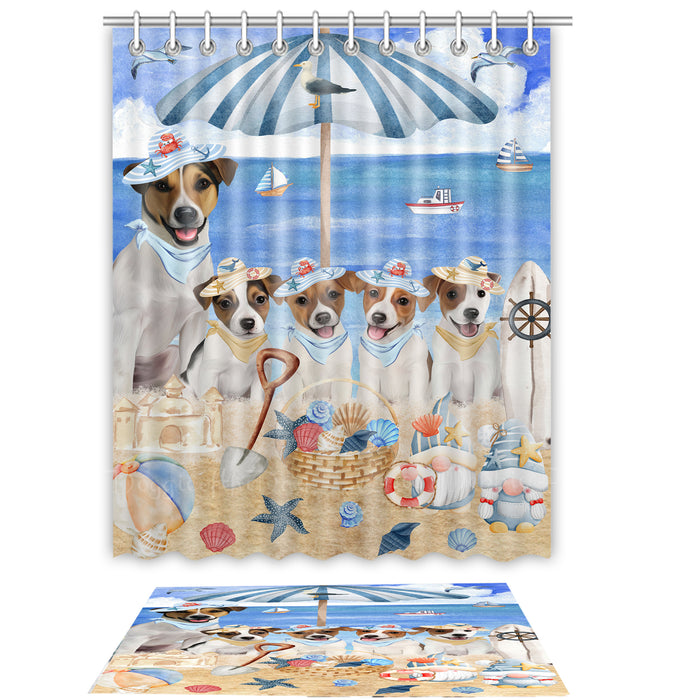 Jack Russell Shower Curtain with Bath Mat Set: Explore a Variety of Designs, Personalized, Custom, Curtains and Rug Bathroom Decor, Dog and Pet Lovers Gift