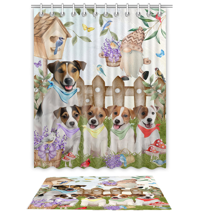 Jack Russell Shower Curtain with Bath Mat Combo: Curtains with hooks and Rug Set Bathroom Decor, Custom, Explore a Variety of Designs, Personalized, Pet Gift for Dog Lovers