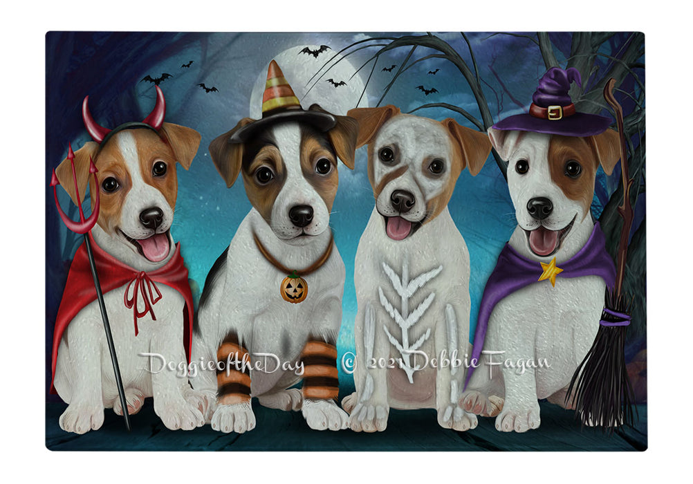 Happy Halloween Trick or Treat Jack Russell Dogs Cutting Board - Easy Grip Non-Slip Dishwasher Safe Chopping Board Vegetables C79612