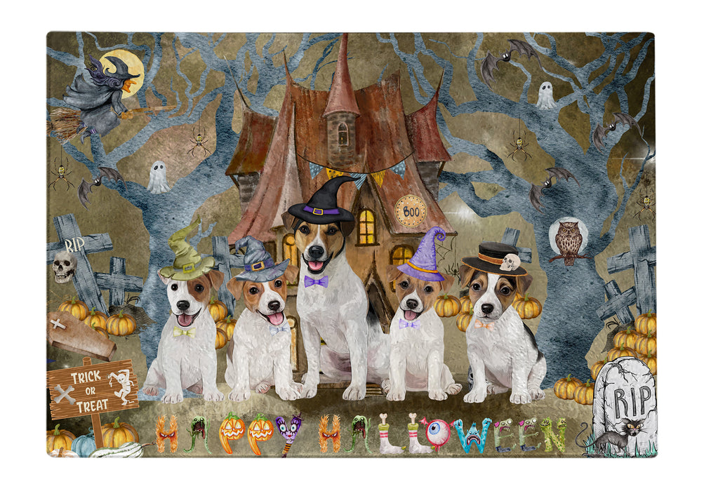 Jack Russell Cutting Board: Explore a Variety of Designs, Personalized, Custom, Kitchen Tempered Glass Scratch and Stain Resistant, Halloween Gift for Pet and Dog Lovers