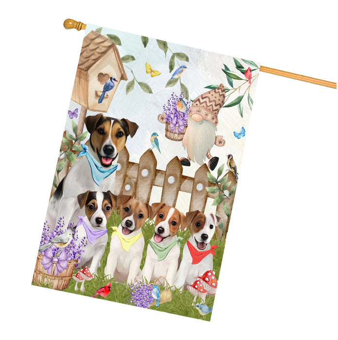Jack Russell Dogs House Flag: Explore a Variety of Designs, Custom, Personalized, Weather Resistant, Double-Sided, Home Outside Yard Decor for Dog and Pet Lovers