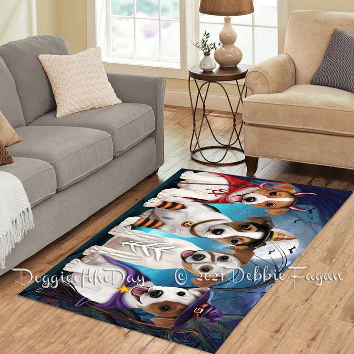 Happy Halloween Trick or Treat Jack Russell Dogs Polyester Living Room Carpet Area Rug ARUG66285