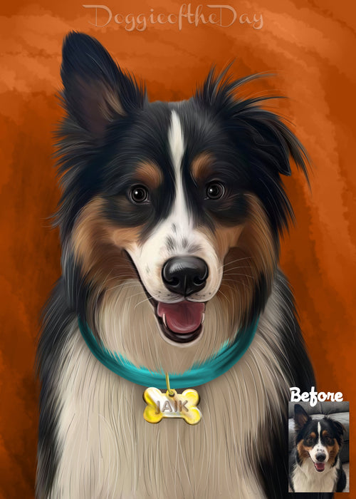 Digital Painting PERSONALIZED Caricature PET PORTRAIT! Custom Pet Dog or Cat Art