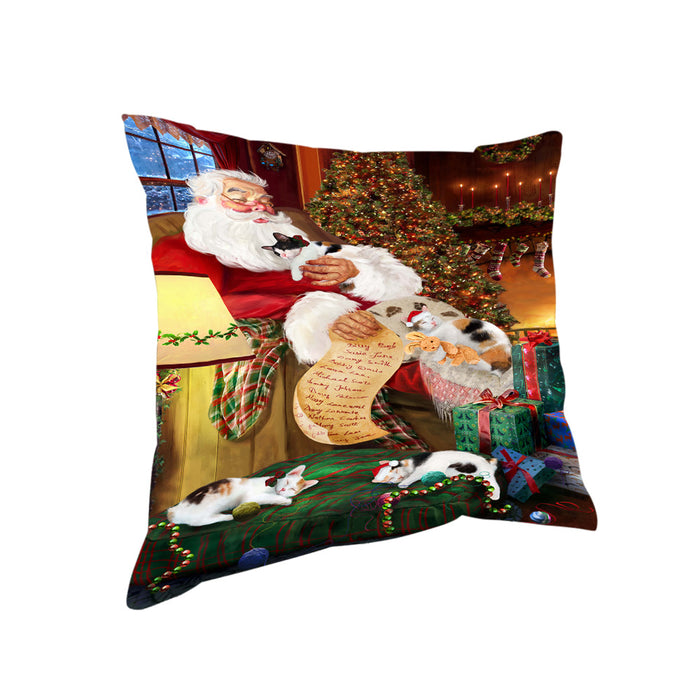 Santa Sleeping with Japanese Bobtail Cats Christmas Pillow PIL67888